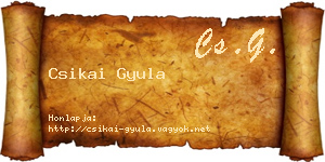 Csikai Gyula névjegykártya