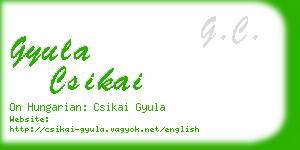 gyula csikai business card